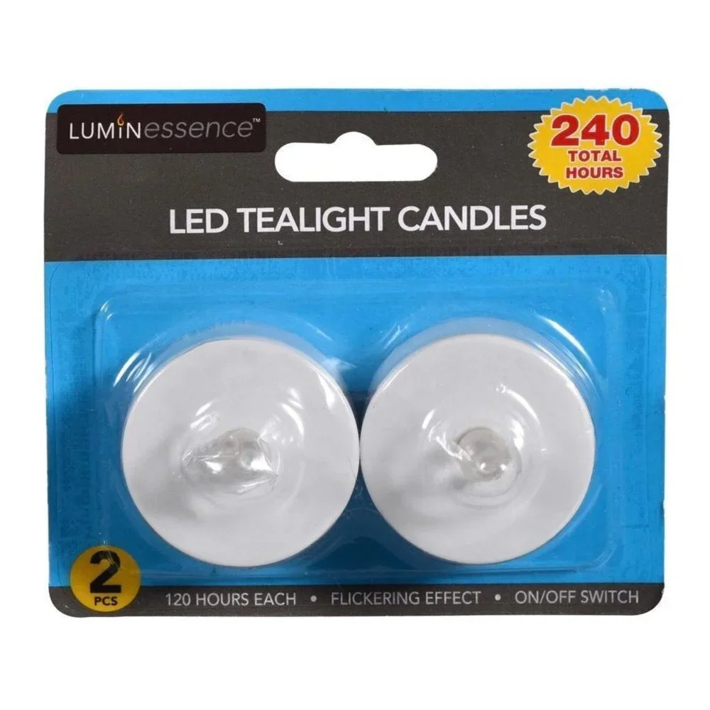 Luminessence Flameless Battery Operated LED Tealight Candles, 2ct